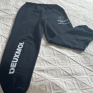 DEUXMOL Black Graphic Sweatpants